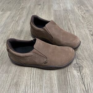 Kuru Kivi Leather Slip-On Comfort Work Shoes Women's Sz 9.5 Brown Flat Low Top